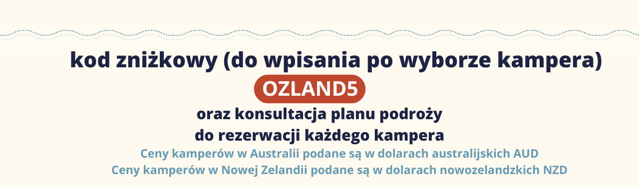kod zniżkowy na wypożyczenie kampera w australii lub nowej zelandii