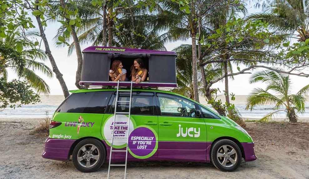 kampere z namiotem na dachu w australii cena wypożyczalnia