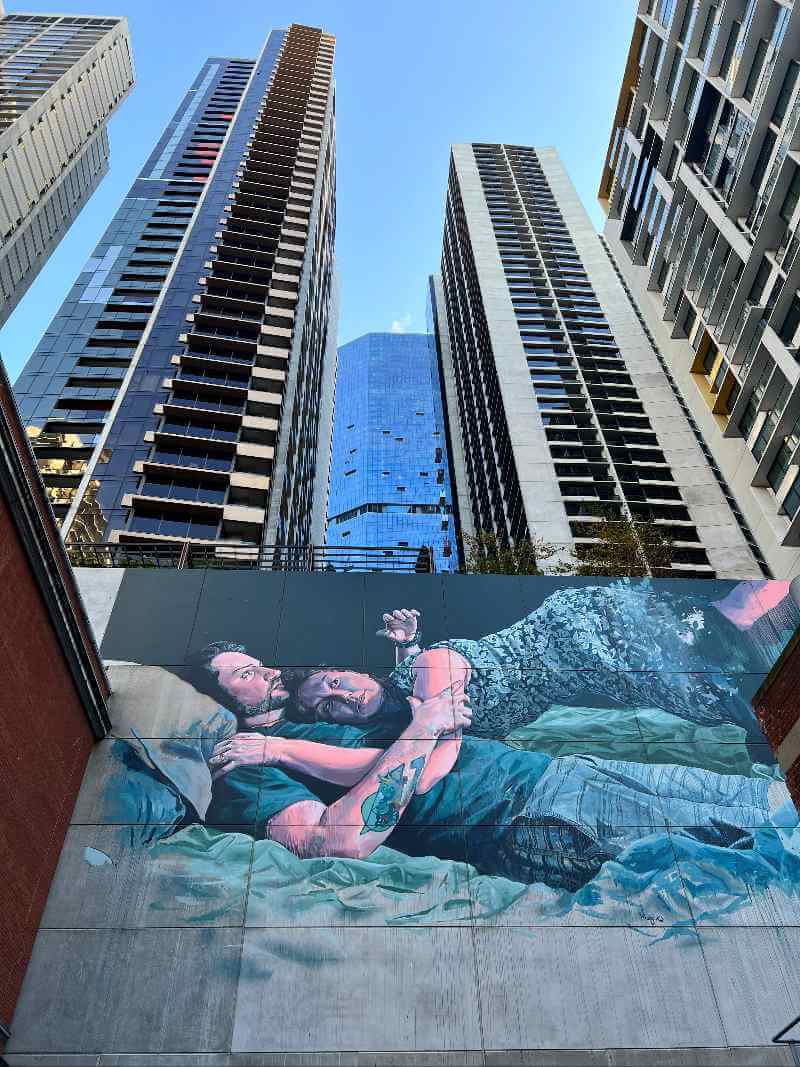 Nowoczesne drapacze chmur i szklane wieżowce w dzielnicy biznesowej Melbourne.